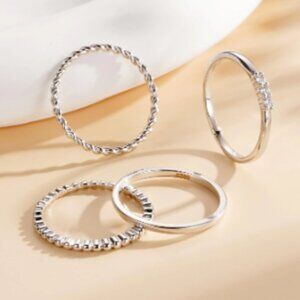4PCS Sterling Silver Rings